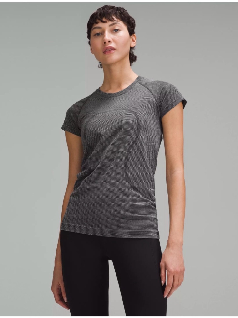Lululemon Swiftly Women's Gray Short Sleeve Top hip length